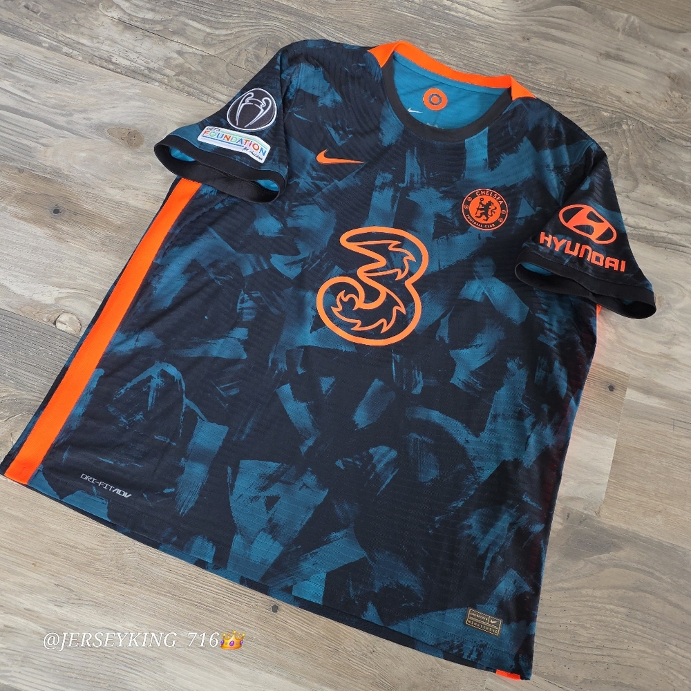 Nike Chelsea FC Romelu Lukaku #9 2021/2022 Authentic Third 3rd Soccer Jersey UCL - Picture 2 of 12